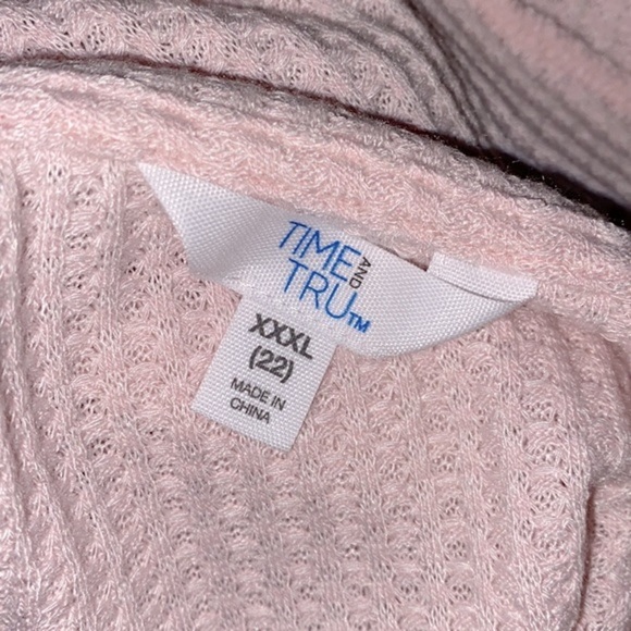Time and Tru pink waffle knit top size xxxlarge - Picture 4 of 6